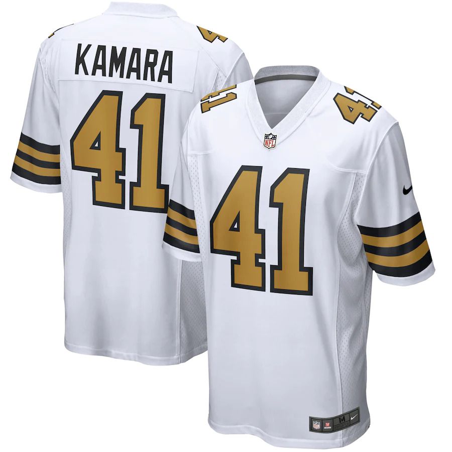 Men New Orleans Saints #41 Alvin Kamara Nike White Alternate Game NFL Jersey->new orleans saints->NFL Jersey